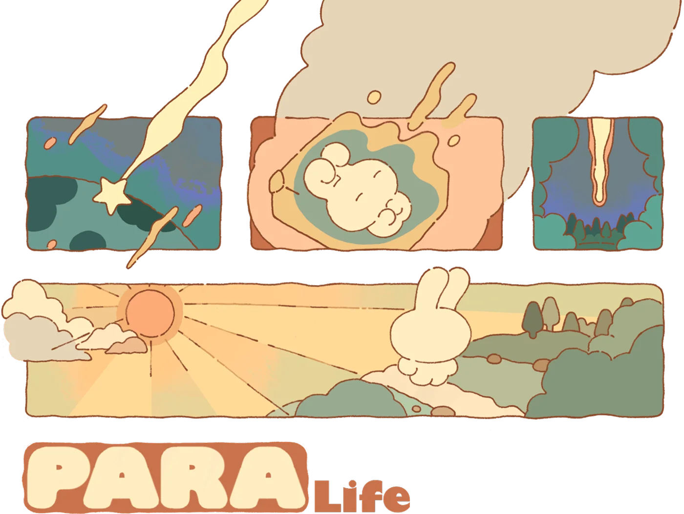 PARA Life comic: a shooting star falls and Para wakes up in a parallel world